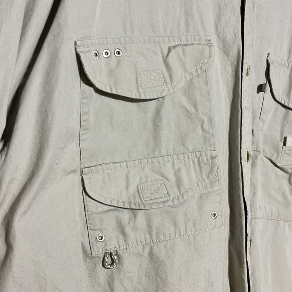 Columbia PPG Tan Beige Long Sleeve Button Down Fishing Shirt Size XXL - Picture 7 of 12